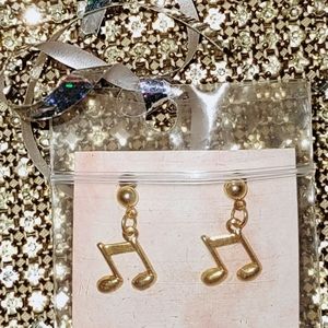 Gold Filled Music Eighth Note Earrings